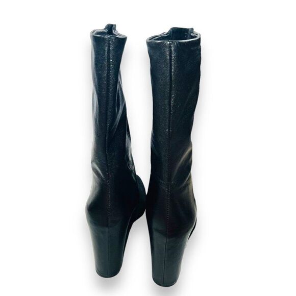 Enzo Angiolini Eabaki Wedge Boots Black Suede / Leather Women's 8 - Picture 5 of 11